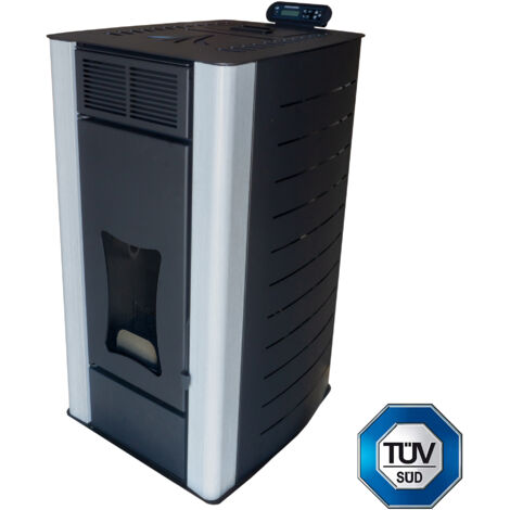 NEMAXX® Pelletofen P18 - Pelletheizung mit 18 kW – Pelletofen [WASSERFÜHREND] – Pelletofen Elektrokamin Wifi Ready – Pelletofen mit hoher Wärmeabgabe & Überhitzungsthermostat – Schwarz