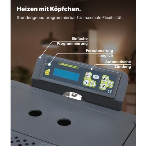 NEMAXX® Pelletofen P12 - Pelletheizung mit 13,6 kW – Pelletofen [HOHE HEIZLEISTUNG] – Pelletofen Elektrokamin Wi-Fi Ready – Pelletofen mit hoher Wärmeabgabe & Überhitzungsthermostat - Rot