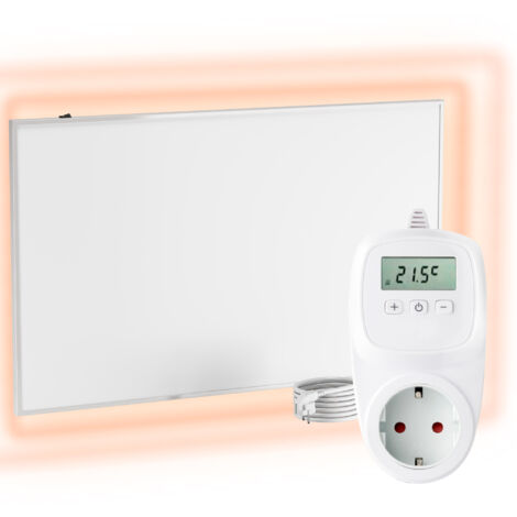 VIESTA® H500 Infraroodverwarming – verwarmingspaneel 500 W, 45×90 cm, Carbon Crystal, frameloos, wand-/plafondmontage, IP20, TÜV/GS, rendement 98%, 70–90 °C,incl. draadloze TH20-thermostaat, 2,4 GHz