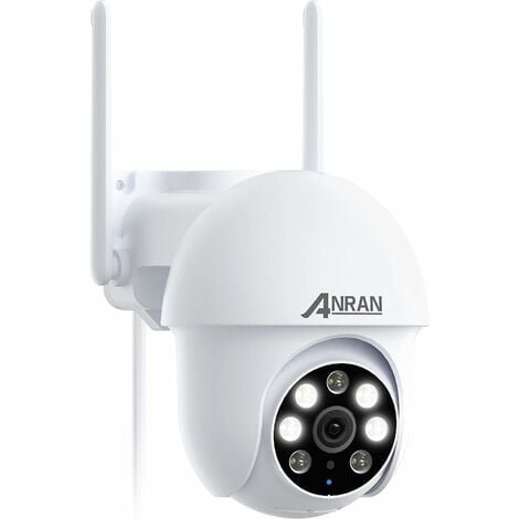 Caméra de Surveillance WiFi Extérieure 5MP, 360° PTZ Caméra IP avec Suivi Automatique, Vision Nocturne Couleur 30m, Audio Bidirectionnel, Alerte Instantanée, Détection de Mouvement, ANRAN P3 Max Blanc