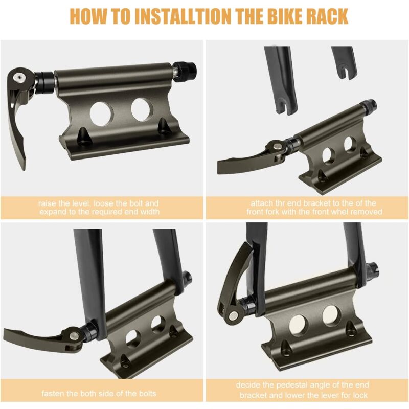 Support De Fourche Avant Vélo à Libération Rapide – Universel Pour VTT Et Route – Pour Fixation Sur Toit De Voiture, Remorque Ou Rangement Garage