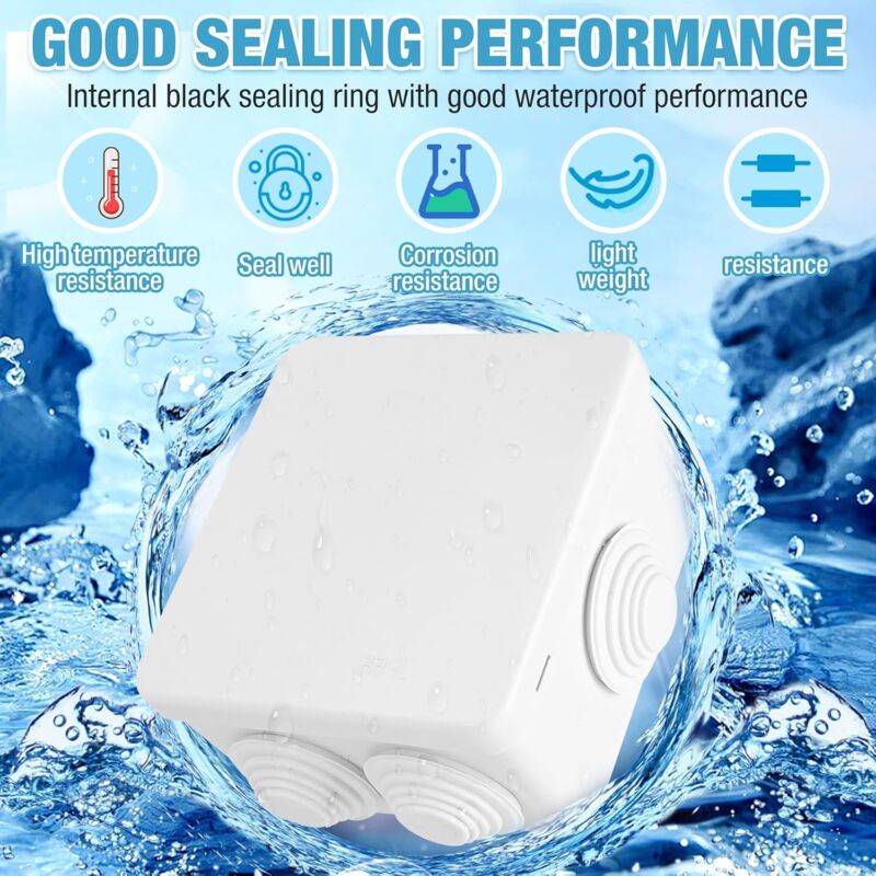 Boîte Jonction 85x85mm IP55 - 20 Pièces Humides - Thermoplastique Ignifuge
