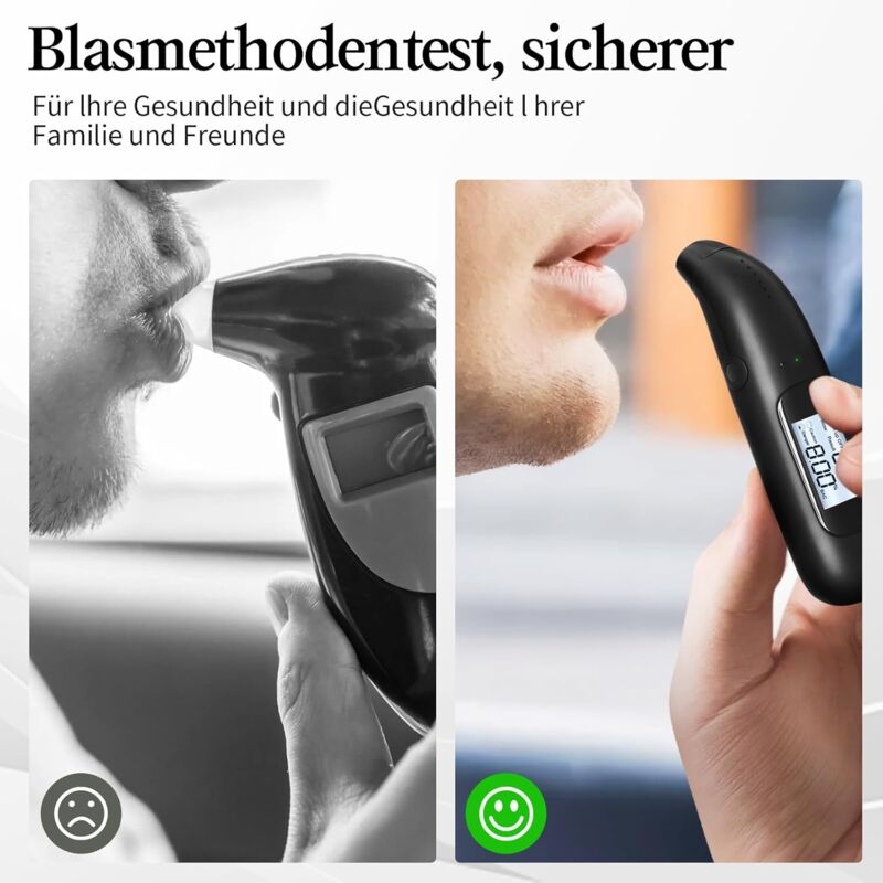 Éthylotest Électronique Portable Alcootest Numérique Avec Ecran LCD à Capteur Semi-Conducteur + 6 Embouts (Piles Non Fournies D04CA4 - Auto