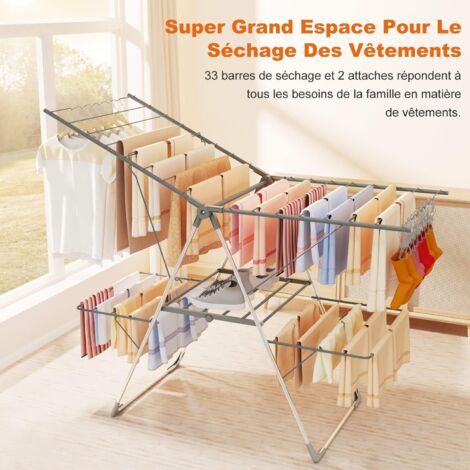 Séchoir à Linge Pliable VITAPUR - Tour Séchage 20kg, 69x136x69cm, Roulettes, Idéal Petits Espaces