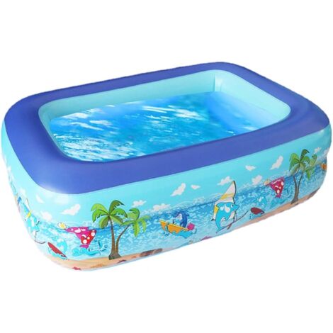 Piscine De Plage Pour Bébé Lyreh 190x190 Cm - Étanche Avec Seau, Tapis De Jeu Portable Pour Tout-petits