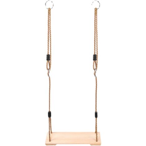 Balançoire enfant bois extérieur KINSPORY avec corde chanvre 130kg Balançoire enfant bois extérieur KINSPORY avec corde chanvre 130kg