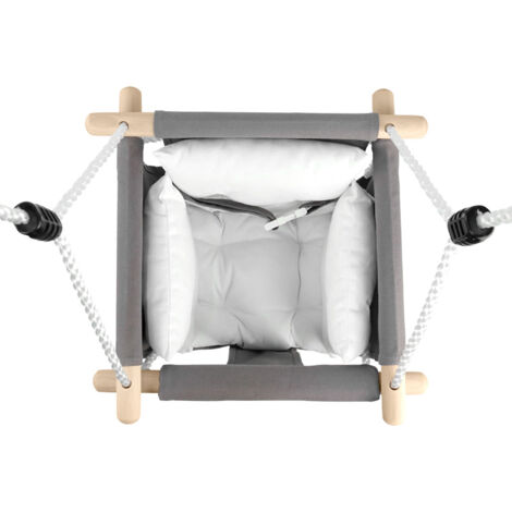Balançoire Skyline 4-en-1 En Bois – Siège En Tissu, Corde 7 M, Pour Intérieur Et Jardin, De 6 Mois à 10 Ans