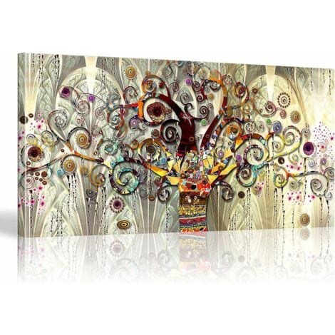 Arbre De Vie Impression sur Toile Tableau Décoration murale salon moderne 40x70cm，