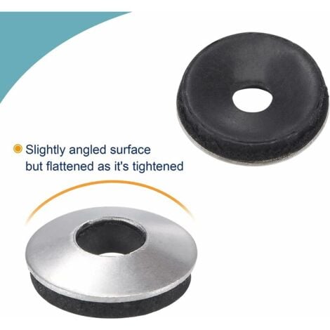 Lot de 200 Rondelles d'Etanchéité EPDM Inox 12 x 4,2 x 2,8 mm,