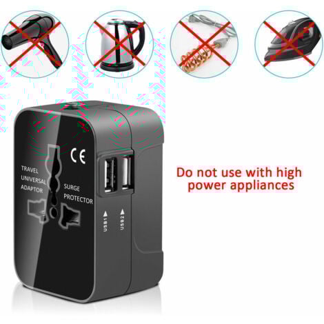 1PC adaptateur de prise de voyage universel 2 Port USB voyage dans le monde adaptateur de chargeur secteur AU US UK EU convertisseur adaptateur USB chargeur nouveau