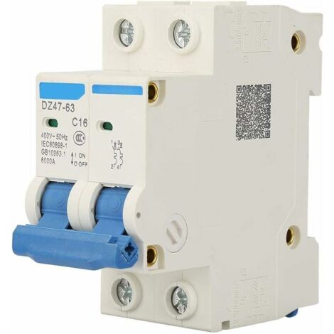 Disjoncteur Miniature 2 Pôles DZ47-63 6A 400V - Protection Circuit électrique Domestique Ou Solaire