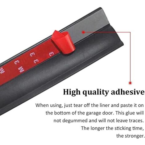 Joint de Porte de Garage Universel de 3 m, Bande d'Étanchéité en Caoutchouc pour Porte de Garage Multifonction, Bande d'Étanchéité pour Bas de Porte de Garage avec Clous