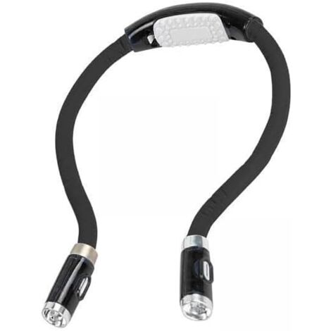 Lampe De Lecture Cou Avec 4 LED Réglables - Mains Libres, Flexible, Pour Tricot, Bricolage, Noir