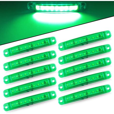 Lot De 12 Ampoules LED Voiture Blanc Froid - 12V, 2W, 6500K, Boîtier Aluminium, Pour Feux Latéraux, Plaque