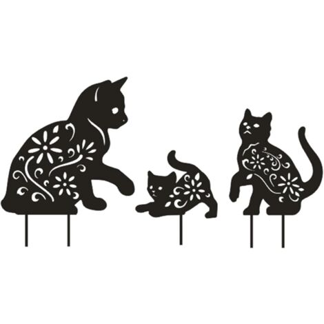 Décorations Jardin En Métal - Pieu Chat, Ornement Extérieur Résistant