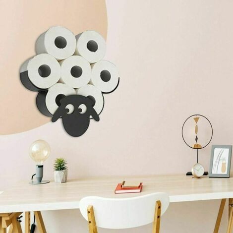 Nazalus-Vente chaude-Porte-Rouleau de Papier Toilette Animal Porte-Papier Toilette Joli Animal Support Mural Chambre Porte-Rouleau de Toilette Cuisine Salle de Bain Accessoires mouton