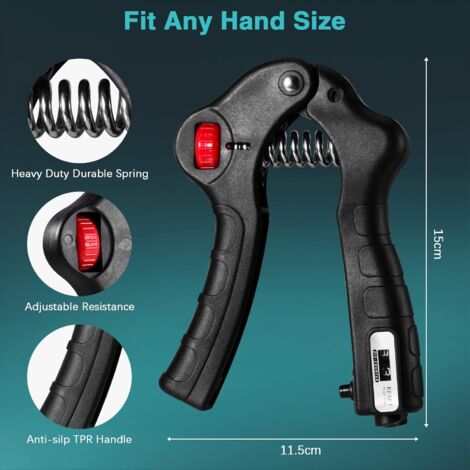 Kit Hand Grip 5 En 1 - Pour Musculation Avant-bras Et Doigts, Résistance Réglable 5-60 Kg - Idéal Sport, Bureau, Rééducation