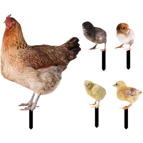 Statues De Poules En Métal Pour Jardin – Coq, Poule, Poussin Noir – Décoration Extérieure Résistante Aux Intempéries