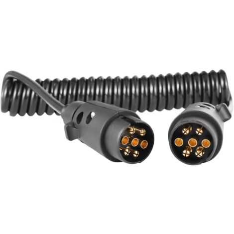 Rallonge électrique Remorque 7 Vers 13 Broches - Longueur 1,1 Mètre - 12V - Pour Voiture, Camping-car, Camion - Câble Conforme Normes DIN