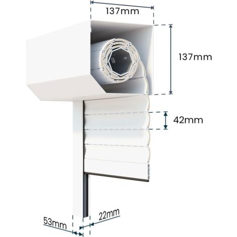 Kit Volet Roulant Ajustable en Aluminium - Montage Facile , Pour Fenêtre Porte-Fenêtre, Manuel Motorisé Solaire,(h100 x l80 cm, Blanc, Sangle)