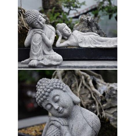Statue Bouddha Exterieur en Résine Résistant à Corrosion, Statue Jardin Apporter Bonne Chance Bon Augure