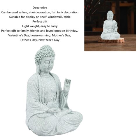 Méditation Bouddha Statue Bouddha Assis Petit Jardin Zen Bouddha Sculpture Figurine Ornement Assis Bouddha Figurine pour Bureau À Domicile Salon Tabletop (Bouddha de l'intrépidité)