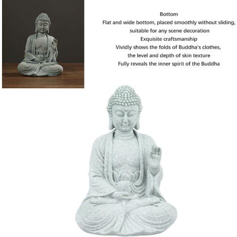 Méditation Bouddha Statue Bouddha Assis Petit Jardin Zen Bouddha Sculpture Figurine Ornement Assis Bouddha Figurine pour Bureau À Domicile Salon Tabletop (Bouddha de l'intrépidité)