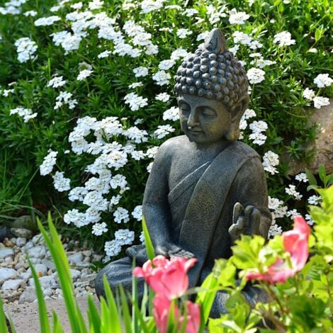 Statue Bouddha Bouddha Statuette Chinois 52cm décoration pour intérieur extérieur Jardin Zen