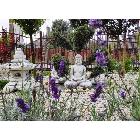 Statue de décoration d'ornement de Jardin - Bouddha méditant Kothu-in en Pierre de Fonte
