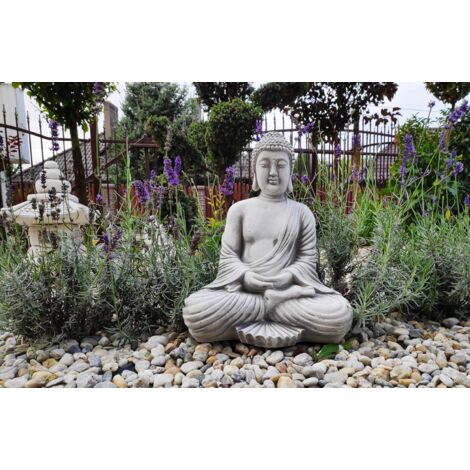 Statue de décoration d'ornement de Jardin - Bouddha méditant Kothu-in en Pierre de Fonte