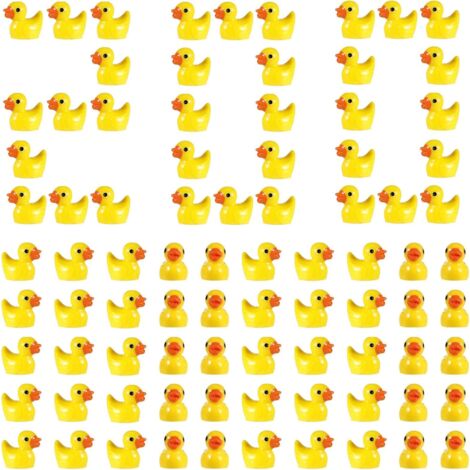 Halinuia Mini Canards En Résine – Lot De 100, 10 Couleurs – Déco Aquarium, Jardin, Maison De Poupée