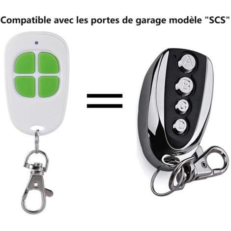 1 x AAM0085 Télécommande Motorisation Portail Portes de Garage 4-Canaux 433,92MHz Garantie de 3 Ans, Compatible avec les portes de garage modèle "SCS"