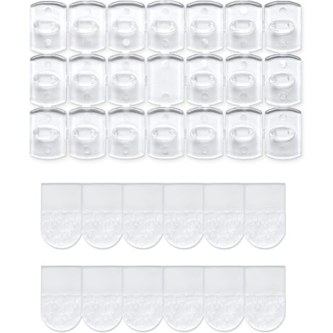 Clips De Décoration Command Transparents - 20 Clips + 24 Bandes Adhésives, Pour Guirlandes Sans Perçage, Sans Traces