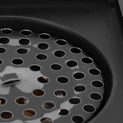 Siphon de sol noir 10 x 10 x 4 cm - Couvercle de siphon carré avec grille et filtre amovibles - Crépine de couvercle de siphon de sol en cuivre pour cuisine, salle de bain, balcon