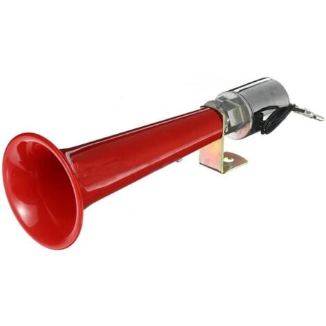 Soldes Klaxon à Air Turc Trompette Sifflet 180dB 400Hz pour Auto Camion Bateau Bus, Rouge 12 V 24 V