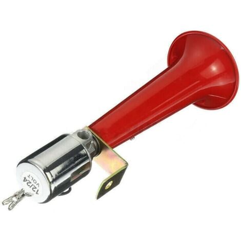 Soldes Klaxon à Air Turc Trompette Sifflet 180dB 400Hz pour Auto Camion Bateau Bus, Rouge 12 V 24 V