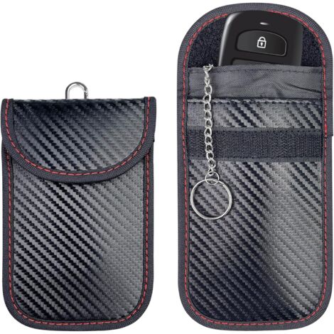 Lot De 2 Pochettes Faraday - Bloque Les Signaux RFID, Télécommande Voiture - Protection Anti-vol Et Confidentialité