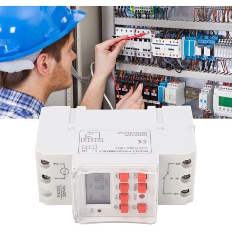 Programmateur Pour Chauffe Eau Électrique, Interrupteur Horaire, Commutateur de Minuterie Numérique 30 A Affichage LCD de Minuterie 1 Seconde Programmateur Digital Relais Temporisé 220V