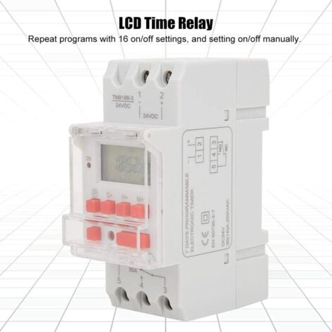 Programmateur Pour Chauffe Eau Électrique, Interrupteur Horaire, Commutateur de Minuterie Numérique 30 A Affichage LCD de Minuterie 1 Seconde Programmateur Digital Relais Temporisé 220V