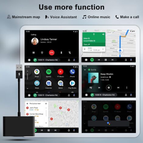 Adaptateur CarPlay pour iPhone Adaptateur sans fil, convertit CarPlay filaire en CarPlay sans fil 5 GHz WiFi Auto Connect, pour iPhone iOS 10+