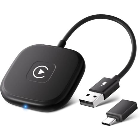 Adaptateur CarPlay sans Fil pour iPhone, Dongle Carplay sans Fil pour OEM, Adaptateur CarPlay Wireless Convertir Filaire en Wireless CarPlay Compatible 2017+ des Voitures, WiFi 5 GHz & iOS 10+