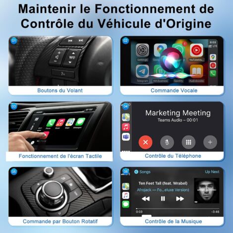 Adaptateur CarPlay sans Fil pour iPhone, Dongle Carplay sans Fil pour OEM, Adaptateur CarPlay Wireless Convertir Filaire en Wireless CarPlay Compatible 2017+ des Voitures, WiFi 5 GHz & iOS 10+