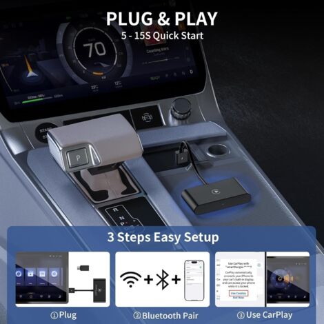 Adaptateur CarPlay sans Fil Adaptateur Wireless, Carplay sans Fil Dongle Carplay sans Fil pour OEM, Dongle de Contrôle sans Fil Adapté pour Les Voitures from 2017