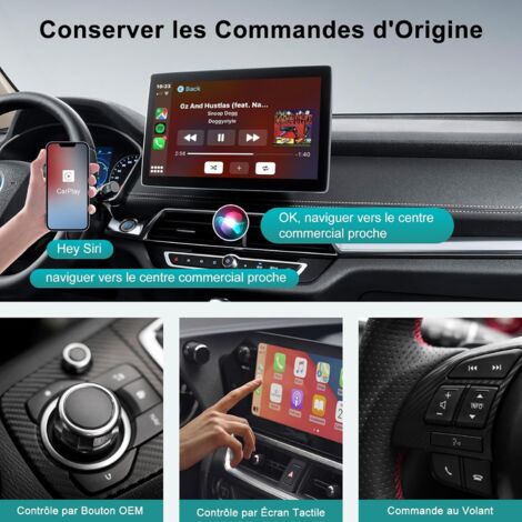 CarPlay sans Fil Adaptateur pour iPhone, Adaptateur CarPlay sans Fil Convertit CarPlay Filaire en CarPlay sans Fil Compatible avec Voitures Après 2017