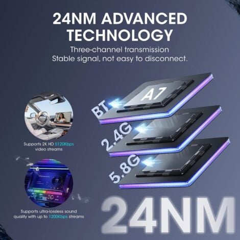 Adaptateur CarPlay sans Fil pour Apple Iphone, Convertit Le Carplay Filaire en sans Fil, clé CarPlay, Compatible avec Les Voitures 2016+ et iPhone iOS 10+, Plug and Play, EZ Connect, Carplay Voiture