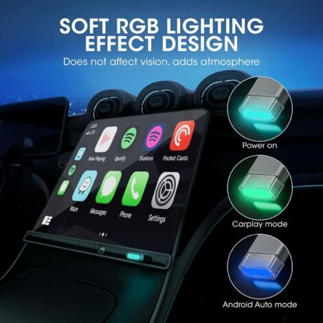 Adaptateur CarPlay sans Fil pour Apple Iphone, Convertit Le Carplay Filaire en sans Fil, clé CarPlay, Compatible avec Les Voitures 2016+ et iPhone iOS 10+, Plug and Play, EZ Connect, Carplay Voiture