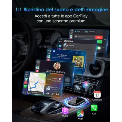 Adaptateur Wireless CarPlay 2025 – Transforme CarPlay avec Fil en CarPlay sans Fil, Plug & Play, Compatible avec Les Voitures Depuis 2016 et iPhone 6+ (iOS 10+) (Pessimiste)