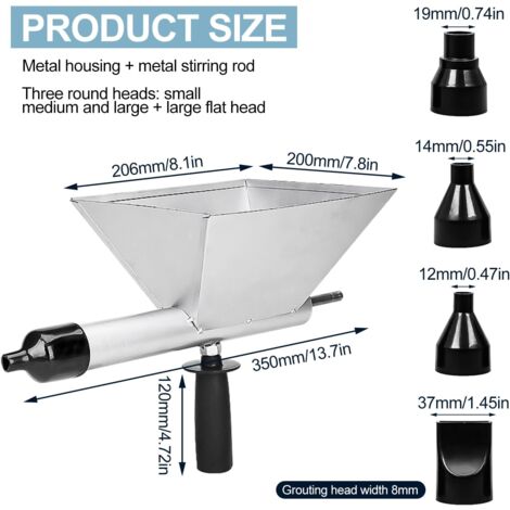 Pistolet à Mortier électrique Avec 4 Buses - Pour Joints, Pulvérisation, Noir, Nylon