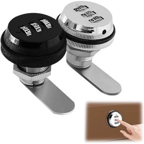 Lot De 2 Verrous De Sécurité à Combinaison Avec Code Par Mot De Passe - Verrous En Métal Sans Clé à 3 Chiffres Pour La Sécurité Des Boîtes, Tiroirs, Boîtes Aux Lettres