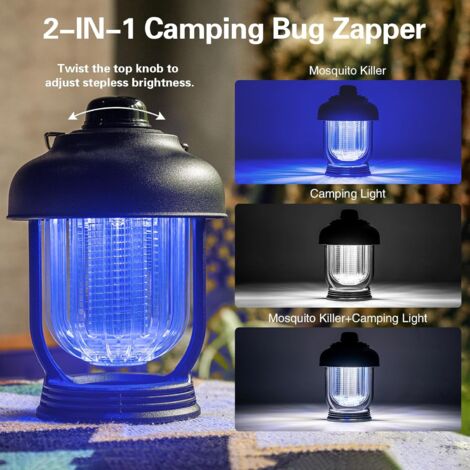 Lampe Anti Moustique Avec Led,4200V 15W Uv Tueur D'Insectes Électrique